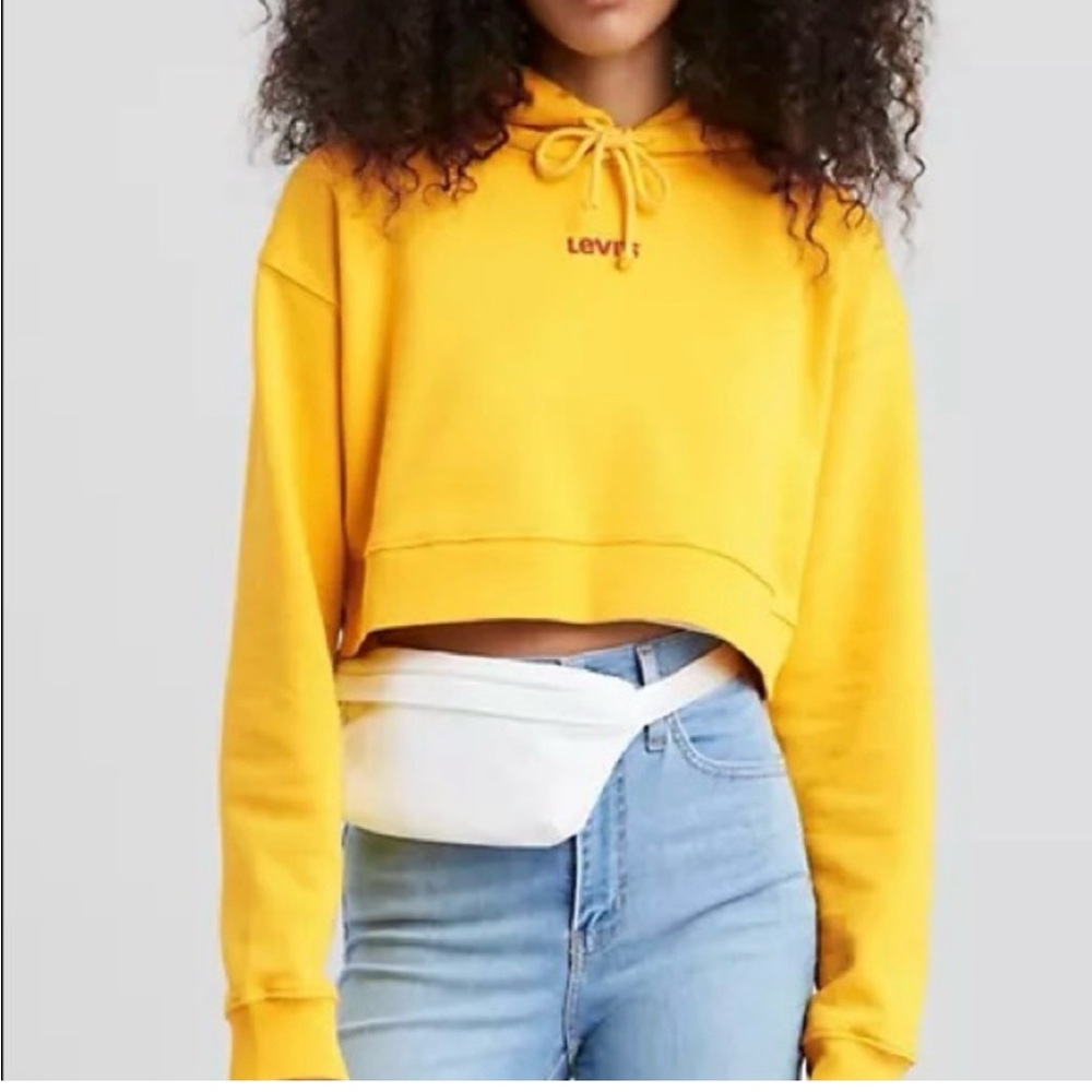 Levi's Yellow Cropped Boxy Hoodie